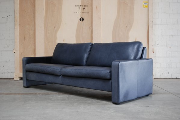 Vintage Conseta Blue Leather Sofa From Cor For Sale At Pamono