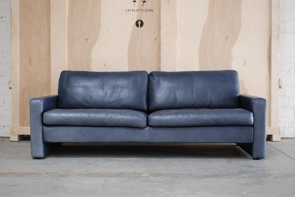 Vintage Conseta Blue Leather Sofa From Cor For At Pamono Vintage Conseta Blue Leather Sofa From