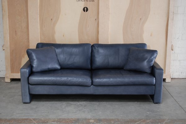 Vintage Conseta Blue Leather Sofa From, Leather Blue Sofa