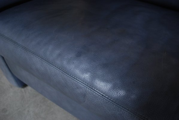 Vintage Conseta Blue Leather Sofa From, Leather Sofa Stitching Repair Singapore