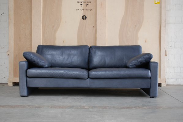Vintage Conseta Blue Leather Sofa from Cor