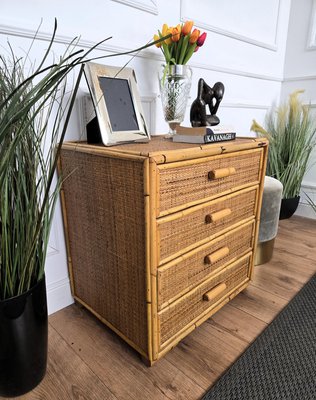 Italienische Kommode aus Bambus & Rattan, 1960er bei Pamono kaufen