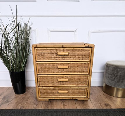 Italienische Kommode aus Bambus & Rattan, 1960er bei Pamono kaufen