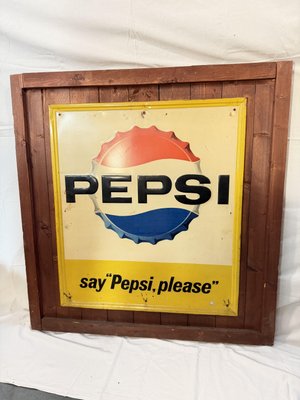 Pepsi Cola Enamel Advertising Sign, 1940s for sale at Pamono