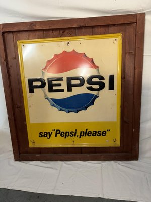 Pepsi Cola Enamel Advertising Sign, 1940s for sale at Pamono