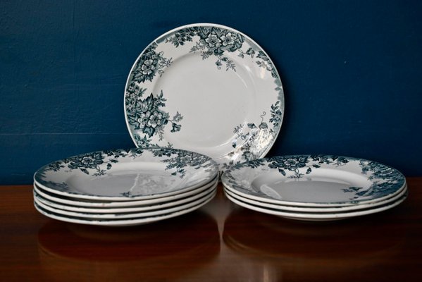 Flaches Vintage Tellerservice, 1920er, 9 . Set bei Pamono kaufen