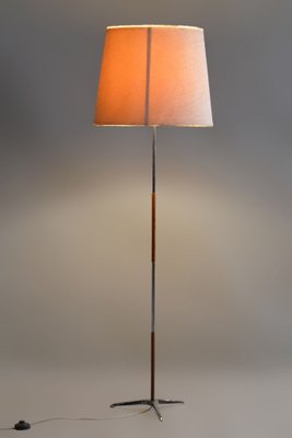 Mid-Century Floor Lamp in Rosewood & Chrome-Plated Steel, Czechia