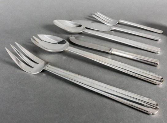 Chantaco Cutlery by Jean E. Puiforcat, 1930s, Set of 105 for sale