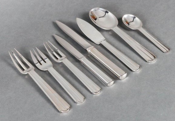 Chantaco Cutlery by Jean E. Puiforcat, 1930s, Set of 105 for sale
