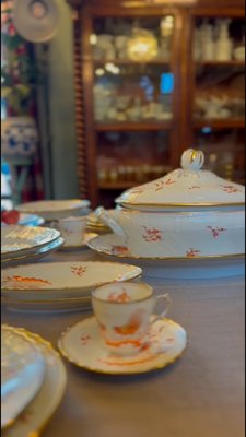 Vintage Galli Rossi Roosters Porcelain Dinner Service by Richard