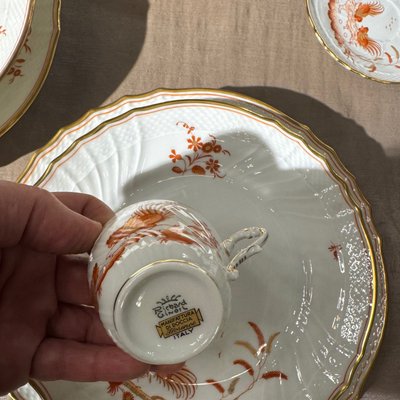 Vintage Galli Rossi Roosters Porcelain Dinner Service by Richard