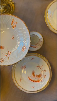 Vintage Galli Rossi Roosters Porcelain Dinner Service by Richard