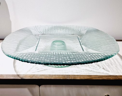 Große Mid-Century Art Glas Servierschale, 1970er bei Pamono kaufen