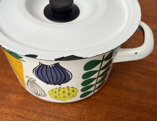 Mid-Century Modern Vegeta Series Enamel Pot by Esteri Tomul for