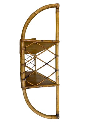 Franzsisches Wandregal aus Rattan Bambus, 1960er bei Pamono kaufen