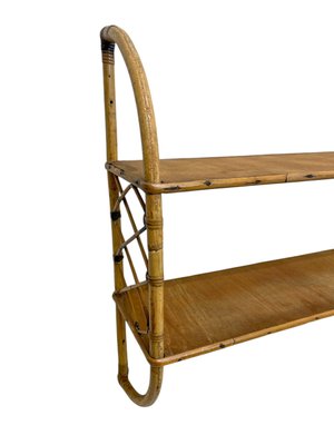 Franzsisches Wandregal aus Rattan Bambus, 1960er bei Pamono kaufen