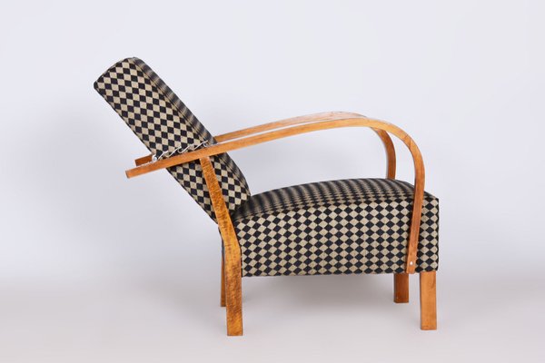 Art Deco Lehnstühle aus Nussholz, Tschechien, 1930er, 2er Set bei Pamono kaufen