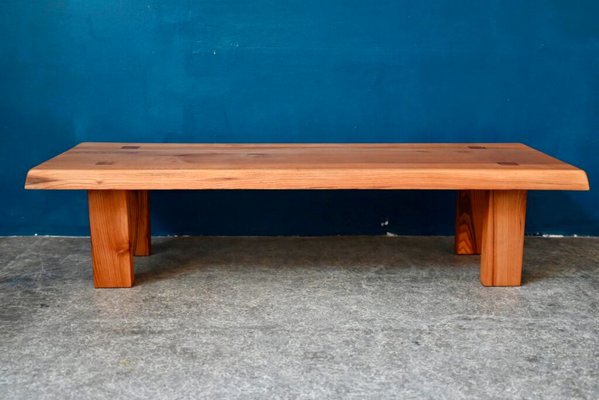 Vintage Brutalist T08 Elm Coffee Table by Pierre Chapo, 1960s for