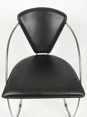 Postmodern Black Leatherette Chair, 1980s, Set of 2 for sale at Pamono