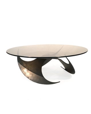 Propeller Couchtisch Aus Rauchglas Metall Von Knut Hesterberg Für