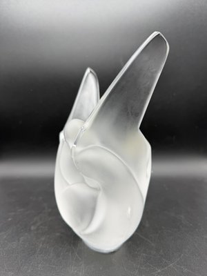Sylvie Vase in Satin Crystal Depicting Two Doves from Lalique