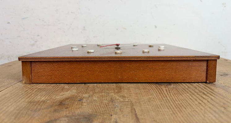 Vintage Brown Wooden Wall Clock from Seiko, 1980s for sale at Pamono