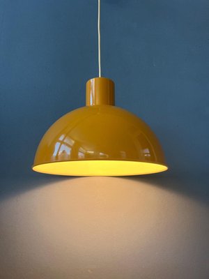 Yellow Enamel Pendant Lamp by Joe Hammerborg for Fog & Mørup for