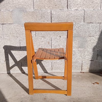 Vintage Folding Chairs in Wood by Aldo Jacober, 1968, Set of 4 for