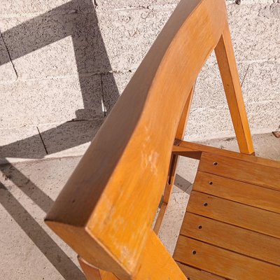 Vintage Folding Chairs in Wood by Aldo Jacober, 1968, Set of 4 for