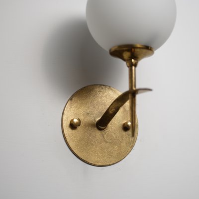 Applique Lampada in ottone da parete con vetro satinato