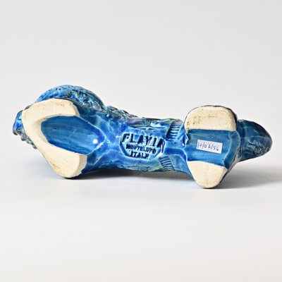 Rimini Blu Lion Figurine by Aldo Londi for Bitossi, 1960s for sale