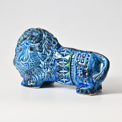 Rimini Blu Lion Figurine by Aldo Londi for Bitossi, 1960s for sale