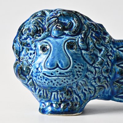 LION IZI-1309SD　イージリンククロス　パーティション　 中古品 Rimini Blu Lion Figurine by Aldo Londi for Bitossi, 1960s for sale