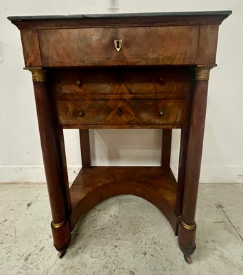Empire Lady's Dressing Table in Mahogany and Veneer, 1800s Empire Lady's Dressing Table in Mahogany and Veneer, 1800s