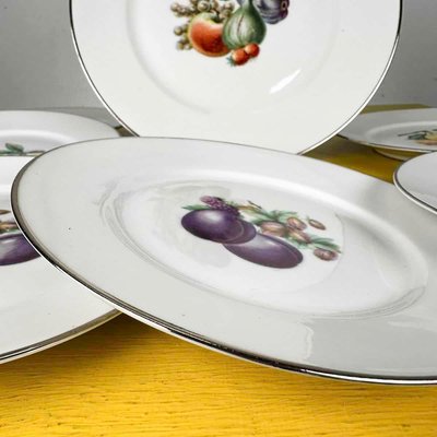 Dessert Plates and Dinner Plate with Fruit Decoration by Richard
