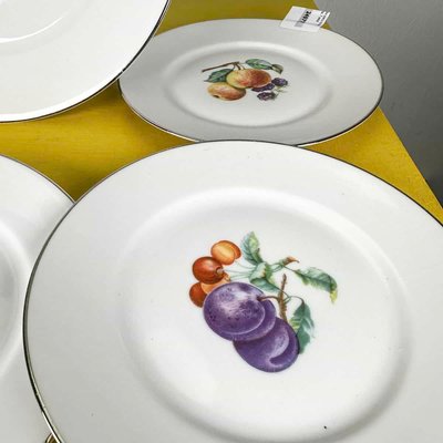Dessert Plates and Dinner Plate with Fruit Decoration by Richard