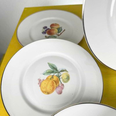 Dessert Plates and Dinner Plate with Fruit Decoration by Richard