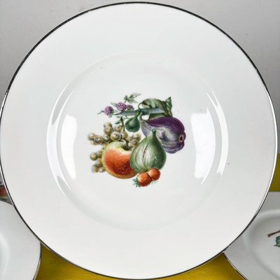 Dessert Plates and Dinner Plate with Fruit Decoration by Richard