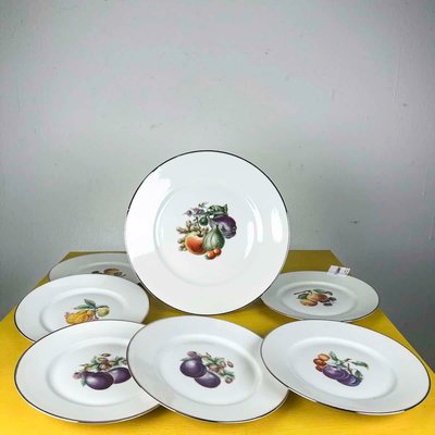 Dessert Plates and Dinner Plate with Fruit Decoration by Richard