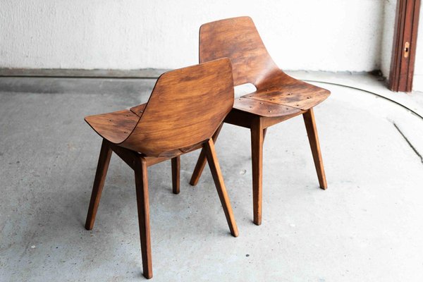 Tonneau Dining Chairs by Pierre Guariche, Set of 6 for sale at Pamono
