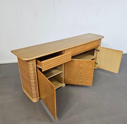 Sideboard aus Holz, Bambus & Rattan von Roberti Rattan, 1970er bei Pamono  kaufen