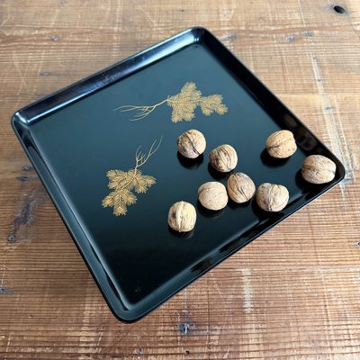 Japanese Lacquerware Tray with Gold Decoration, 1930s for sale at