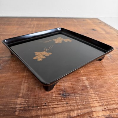 Japanese Lacquerware Tray with Gold Decoration, 1930s for sale at
