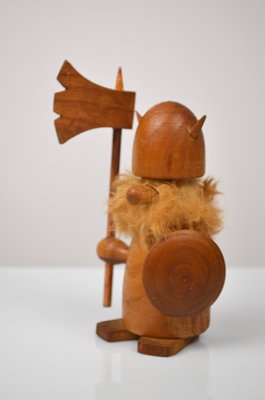 Vintage Danish Teak Viking Figures by Kay Bojesen, 1960s, Set of 3