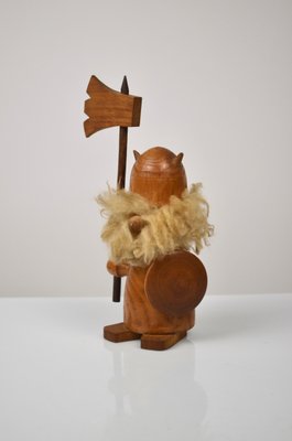 Vintage Danish Teak Viking Figures by Kay Bojesen, 1960s, Set of 3