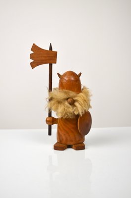 Vintage Danish Teak Viking Figures by Kay Bojesen, 1960s, Set of 3