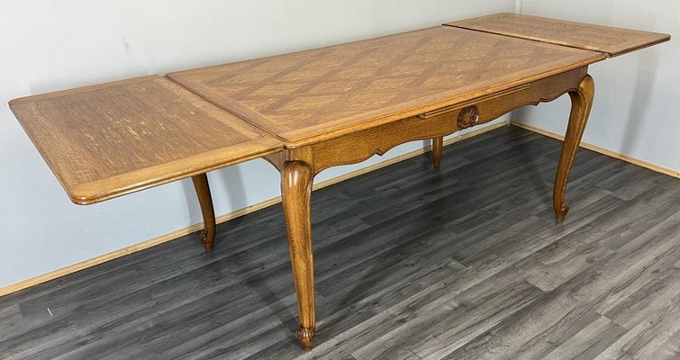 フランス　アンティーク　オーク材　テーブル　1900年頃　Louis xvi Vintage French Louis XVI Style Carved Oak Extendable Dining Table