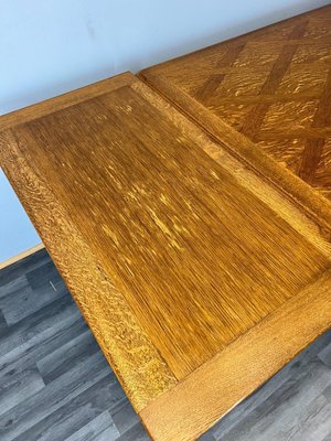 Vintage French Louis XVI Style Carved Oak Extendable Dining Table
