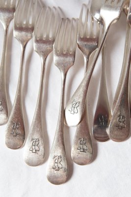 Antique Table Cutlery for Twelve People from Christofle, 1800s