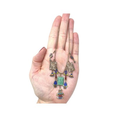 Collana Con Ciondolo In Argento E Turchese Hamsa &ndash; Stile Boh&eacute;mien E Protezione